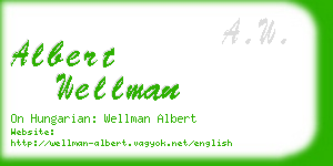 albert wellman business card